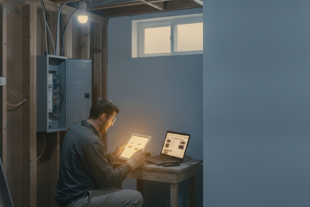 Homeowner finding the service description and contact action on the same website